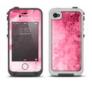 The Grungy Pink Painted Swirl Pattern Apple iPhone 4-4s LifeProof Fre Case Skin Set