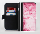 The Grungy Pink Painted Swirl Pattern Ink-Fuzed Leather Folding Wallet Credit-Card Case for the Apple iPhone 6/6s, 6/6s Plus, 5/5s and 5c