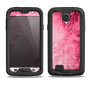The Grungy Pink Painted Swirl Pattern Samsung Galaxy S4 LifeProof Nuud Case Skin Set