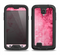 The Grungy Pink Painted Swirl Pattern Samsung Galaxy S4 LifeProof Fre Case Skin Set