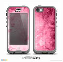 The Grungy Pink Painted Swirl Pattern Skin for the iPhone 5c nüüd LifeProof Case