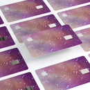 The Grungy Purple and Orange Scratched Surface  - Premium Protective Decal Skin-Kit for the Apple Credit Card