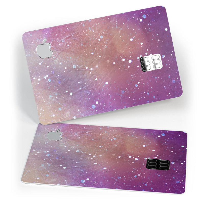 The Grungy Purple and Orange Scratched Surface  - Premium Protective Decal Skin-Kit for the Apple Credit Card