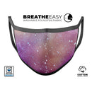 The Grungy Purple and Orange Scratched Surface  - Made in USA Mouth Cover Unisex Anti-Dust Cotton Blend Reusable & Washable Face Mask with Adjustable Sizing for Adult or Child