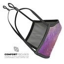 The Grungy Purple and Orange Scratched Surface  - Made in USA Mouth Cover Unisex Anti-Dust Cotton Blend Reusable & Washable Face Mask with Adjustable Sizing for Adult or Child