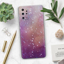 The Grungy Purple and Orange Scratched Surface - Premium Vinyl Skin Decal for Samsung Galaxy S25 Ultra, S24, S23, S22 & All Galaxy S Models