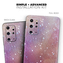 The Grungy Purple and Orange Scratched Surface - Premium Vinyl Skin Decal for Samsung Galaxy S25 Ultra, S24, S23, S22 & All Galaxy S Models