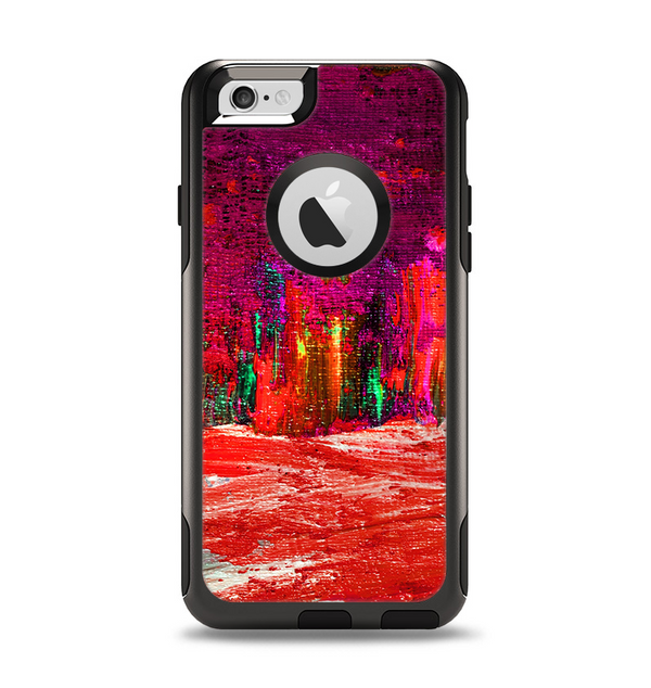 The Grungy Red Abstract Paint Apple iPhone 6 Otterbox Commuter Case Skin Set