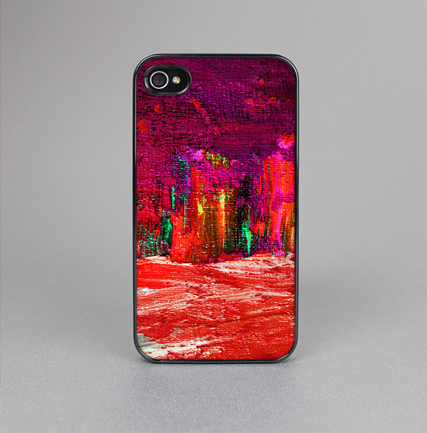 The Grungy Red Abstract Paint Skin-Sert for the Apple iPhone 4-4s Skin-Sert Case