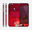 The Grungy Red Abstract Paint Skin for the Apple iPhone 6