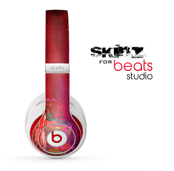 The Grungy Red Abstract Paint Skin for the Beats Studio for the Beats Skin