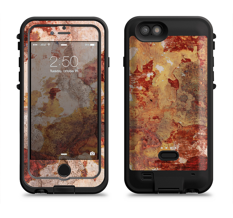 The Grungy Red Panel V3 Apple iPhone 6/6s LifeProof Fre POWER Case Skin Set