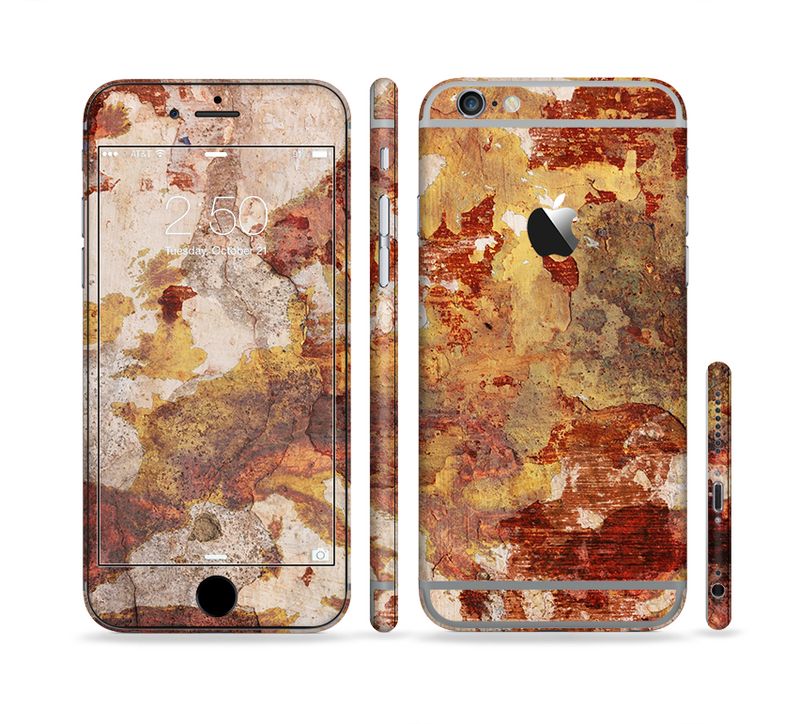 The Grungy Red Panel V3 Sectioned Skin Series for the Apple iPhone 6