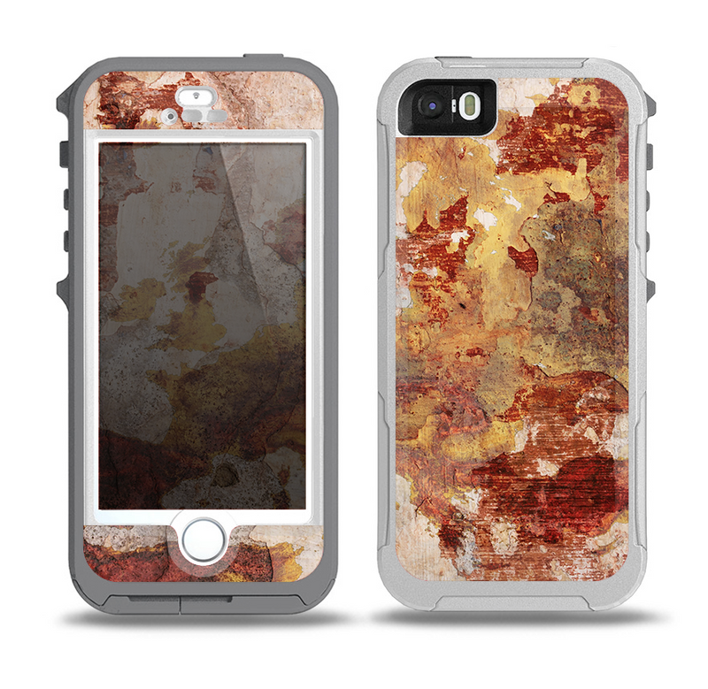 The Grungy Red Panel V3 Skin for the iPhone 5-5s OtterBox Preserver WaterProof Case