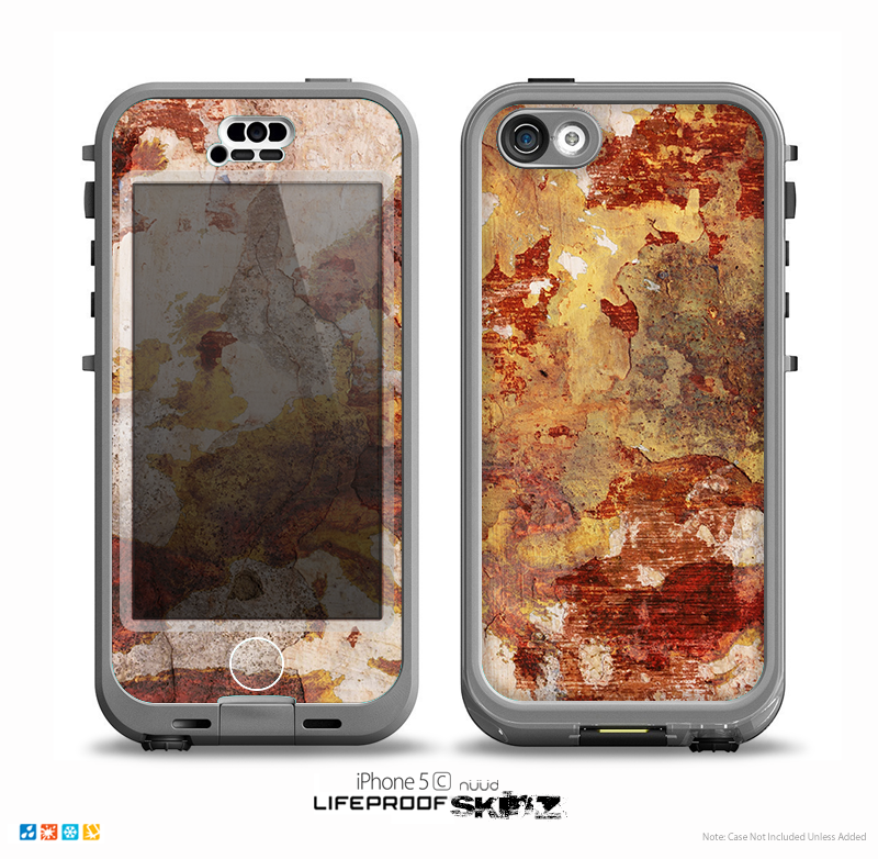 The Grungy Red Panel V3 Skin for the iPhone 5c nüüd LifeProof Case