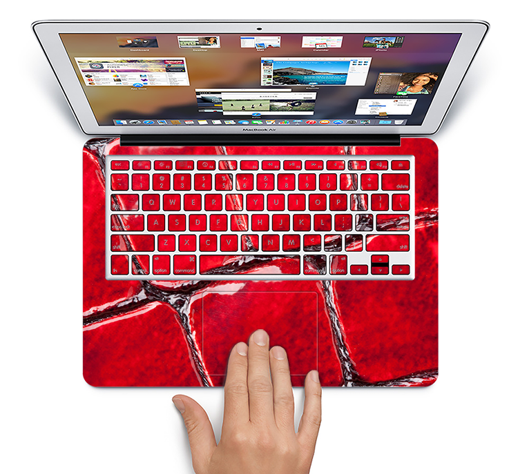 The Grungy Red Scale Texture Skin Set for the Apple MacBook Pro 15" with Retina Display