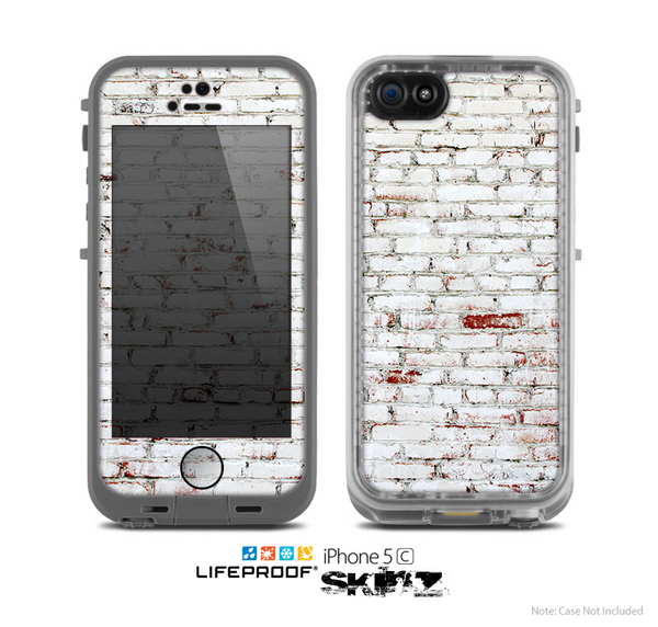 The Grungy Red & White Brick Wall Skin for the Apple iPhone 5c LifeProof Case