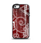 The Grungy Red & White Stitched Pattern Apple iPhone 5-5s Otterbox Symmetry Case Skin Set