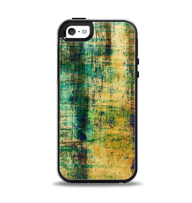 The Grungy Scratched Surface V3 Apple iPhone 5-5s Otterbox Symmetry Case Skin Set
