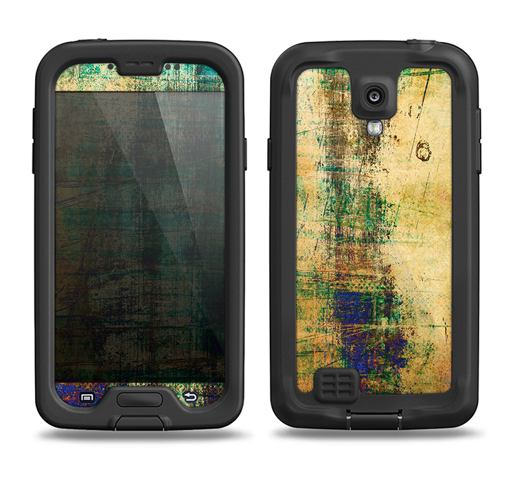 The Grungy Scratched Surface V3 Samsung Galaxy S4 LifeProof Nuud Case Skin Set