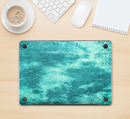 The Grungy Teal Chipped Concrete Skin Kit for the 12" Apple MacBook (A1534)