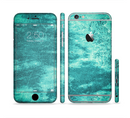 The Grungy Teal Chipped Concrete Sectioned Skin Series for the Apple iPhone 6s Plus