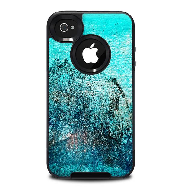 The Grungy Teal Surface V3 Skin for the iPhone 4-4s OtterBox Commuter Case