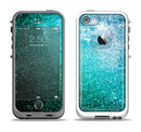 The Grungy Teal Texture Apple iPhone 5-5s LifeProof Fre Case Skin Set