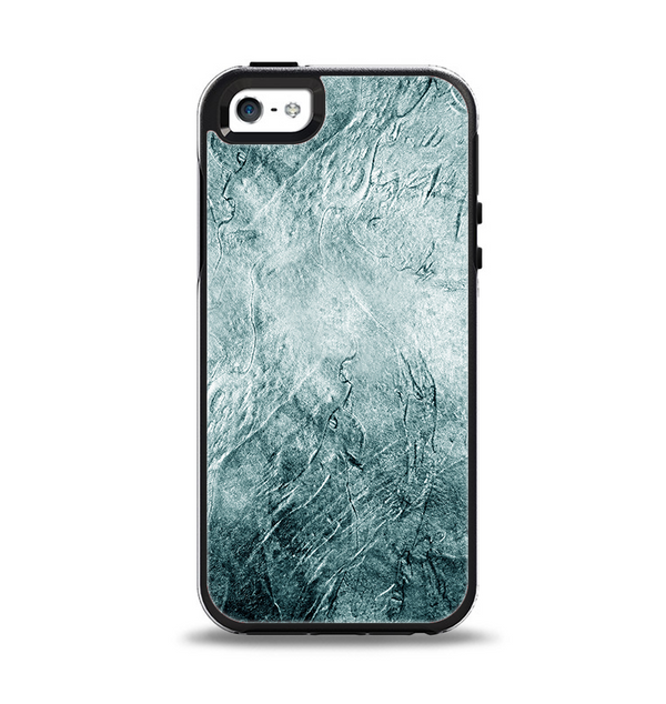 The Grungy Teal Wavy Abstract Surface Apple iPhone 5-5s Otterbox Symmetry Case Skin Set