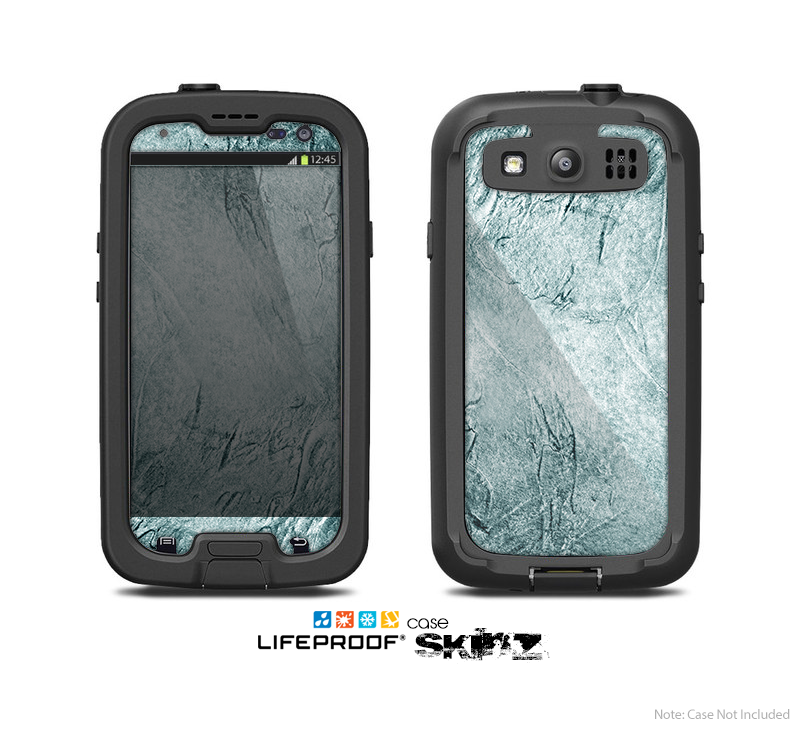 The Grungy Teal Wavy Abstract Surface Skin For The Samsung Galaxy S3 LifeProof Case