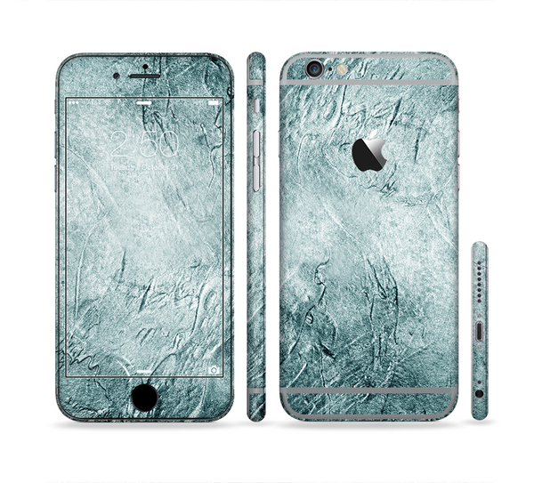 The Grungy Teal Wavy Abstract Surface Sectioned Skin Series for the Apple iPhone 6