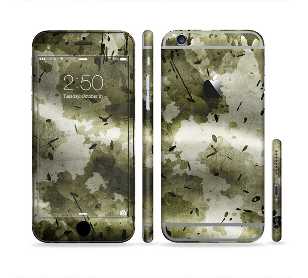 The Grungy Vivid Camouflage Sectioned Skin Series for the Apple iPhone 6 Plus