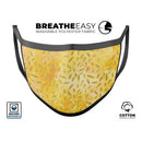 The Grungy Yellow Watercolor Under a Microscope - Made in USA Mouth Cover Unisex Anti-Dust Cotton Blend Reusable & Washable Face Mask with Adjustable Sizing for Adult or Child