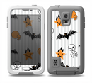 The Halloween Icons Over Gray & White Striped Surface  Skin Samsung Galaxy S5 frē LifeProof Case