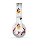 The Halloween Icons Over Gray & White Striped Surface  Skin for the Beats by Dre Studio (2013+ Version) Headphones