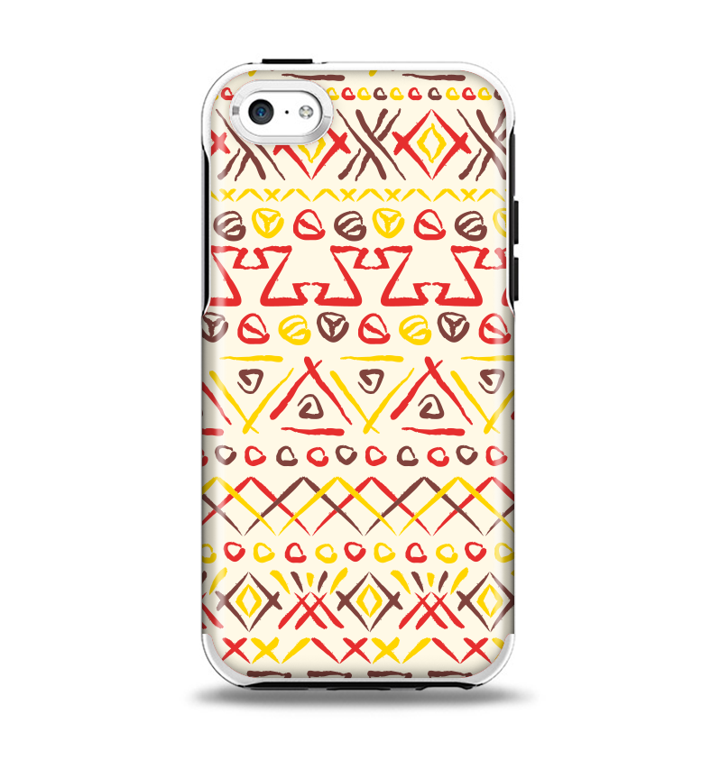 The Hand-Painted Vintage Aztek Pattern Apple iPhone 5c Otterbox Symmetry Case Skin Set