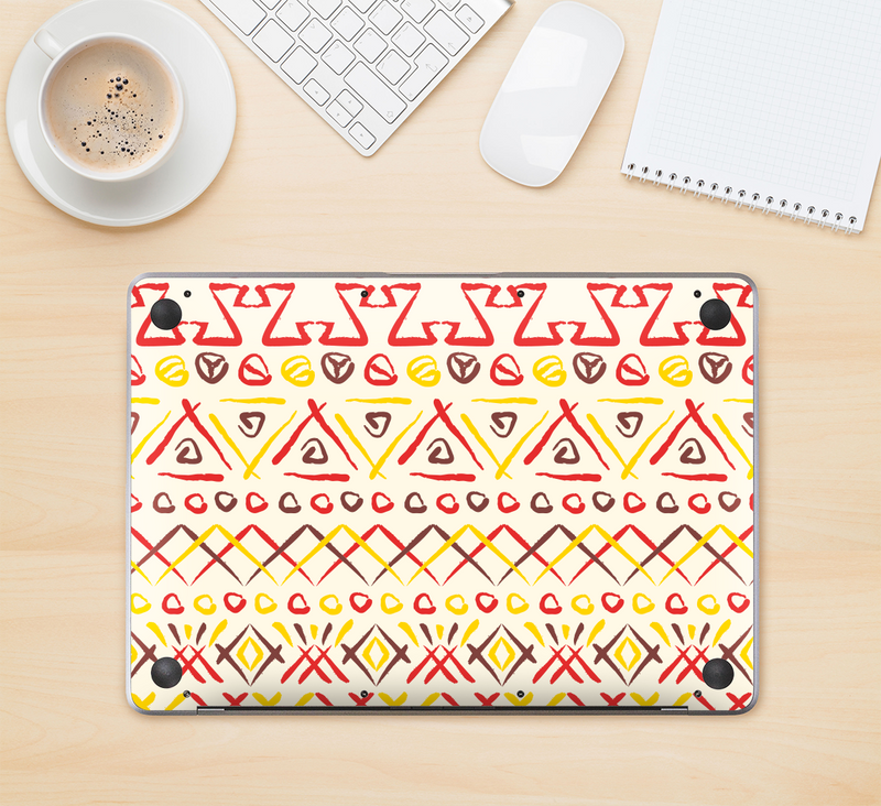 The Hand-Painted Vintage Aztek Pattern Skin Kit for the 12" Apple MacBook (A1534)