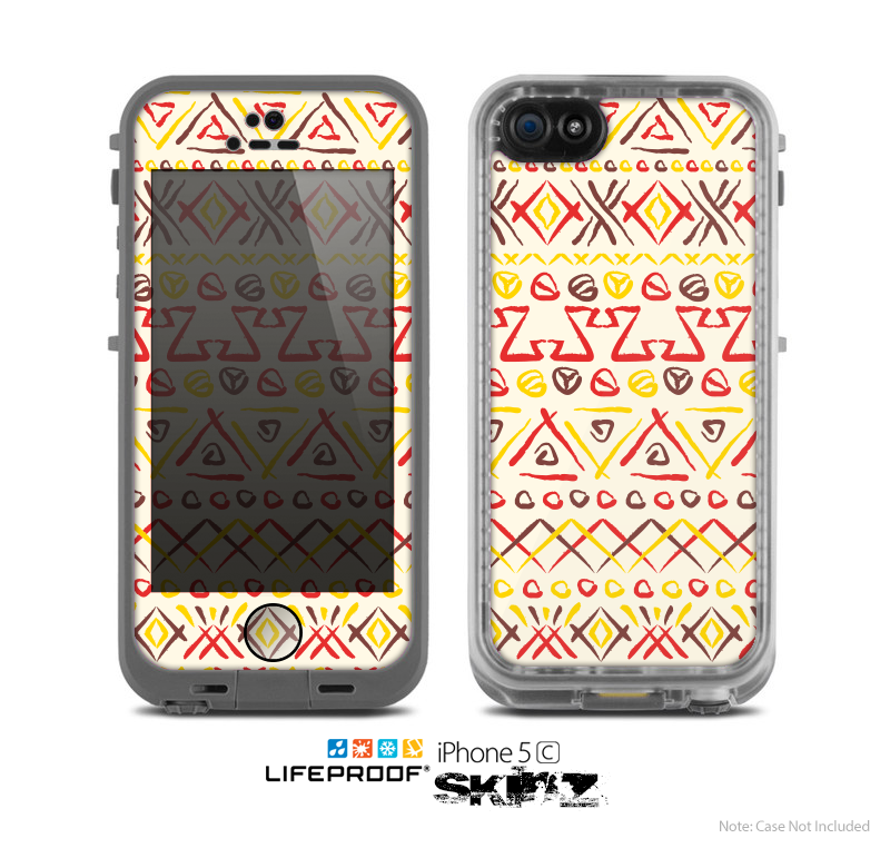 The Hand-Painted Vintage Aztek Pattern Skin for the Apple iPhone 5c LifeProof Case
