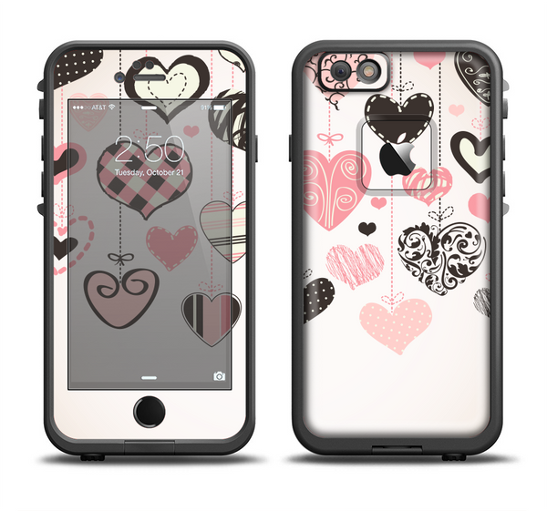 The Hanging Styled-Hearts Apple iPhone 6 LifeProof Fre Case Skin Set