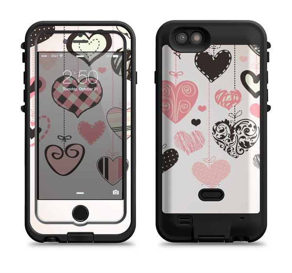 The Hanging Styled-Hearts Apple iPhone 6/6s LifeProof Fre POWER Case Skin Set