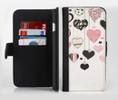The Hanging Styled-Hearts Ink-Fuzed Leather Folding Wallet Credit-Card Case for the Apple iPhone 6/6s, 6/6s Plus, 5/5s and 5c