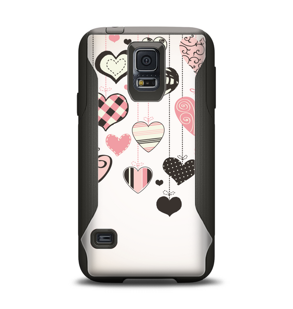 The Hanging Styled-Hearts Samsung Galaxy S5 Otterbox Commuter Case Skin Set