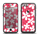The Hanging White Vector Floral Over Red Apple iPhone 6/6s LifeProof Fre Case Skin Set