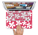 The Hanging White Vector Floral Over Red Skin Set for the Apple MacBook Air 13"
