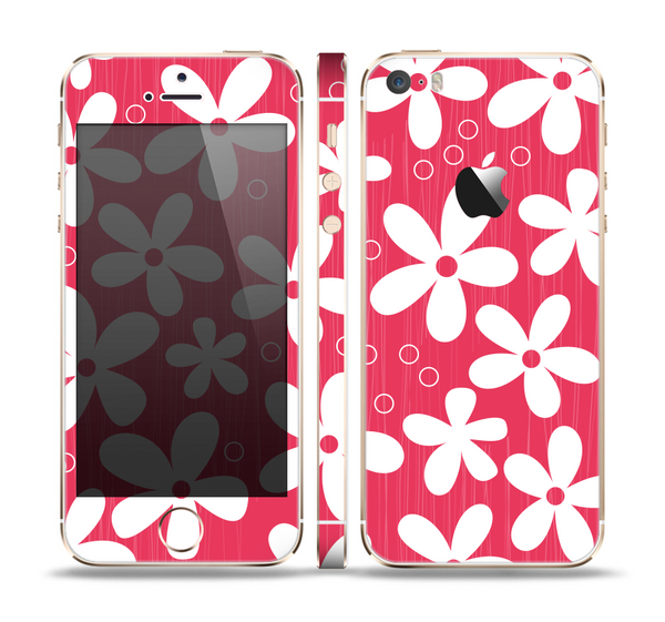 The Hanging White Vector Floral Over Red Skin Set for the Apple iPhone 5s