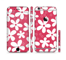 The Hanging White Vector Floral Over Red Sectioned Skin Series for the Apple iPhone 6s Plus