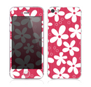 The Hanging White Vector Floral Over Red Skin for the Apple iPhone 5s