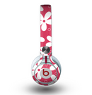 The Hanging White Vector Floral Over Red Skin for the Beats by Dre Mixr Headphones