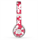 The Hanging White Vector Floral Over Red Skin for the Beats by Dre Solo 2 Headphones