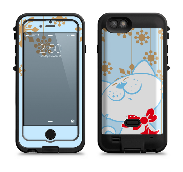 The Happy Winter Cartoon Cat Apple iPhone 6/6s LifeProof Fre POWER Case Skin Set
